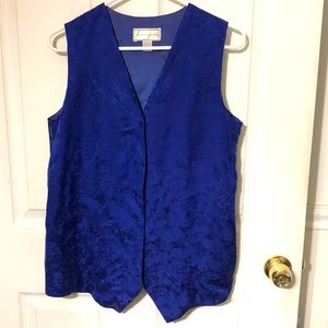Spenser Jeremy Blue Silk Floral Vest